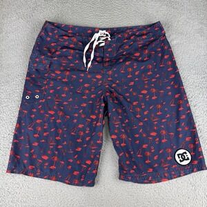 DC Shoe Board Short Swim Suit Mens‎ Size 38 Surf Beach Hawaiian Tropical Anchors
